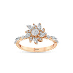 0.77 Karat Flora Markiz Diamante Anello