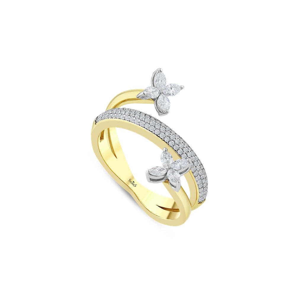 0.65 Karat Markiz Diamante Anello