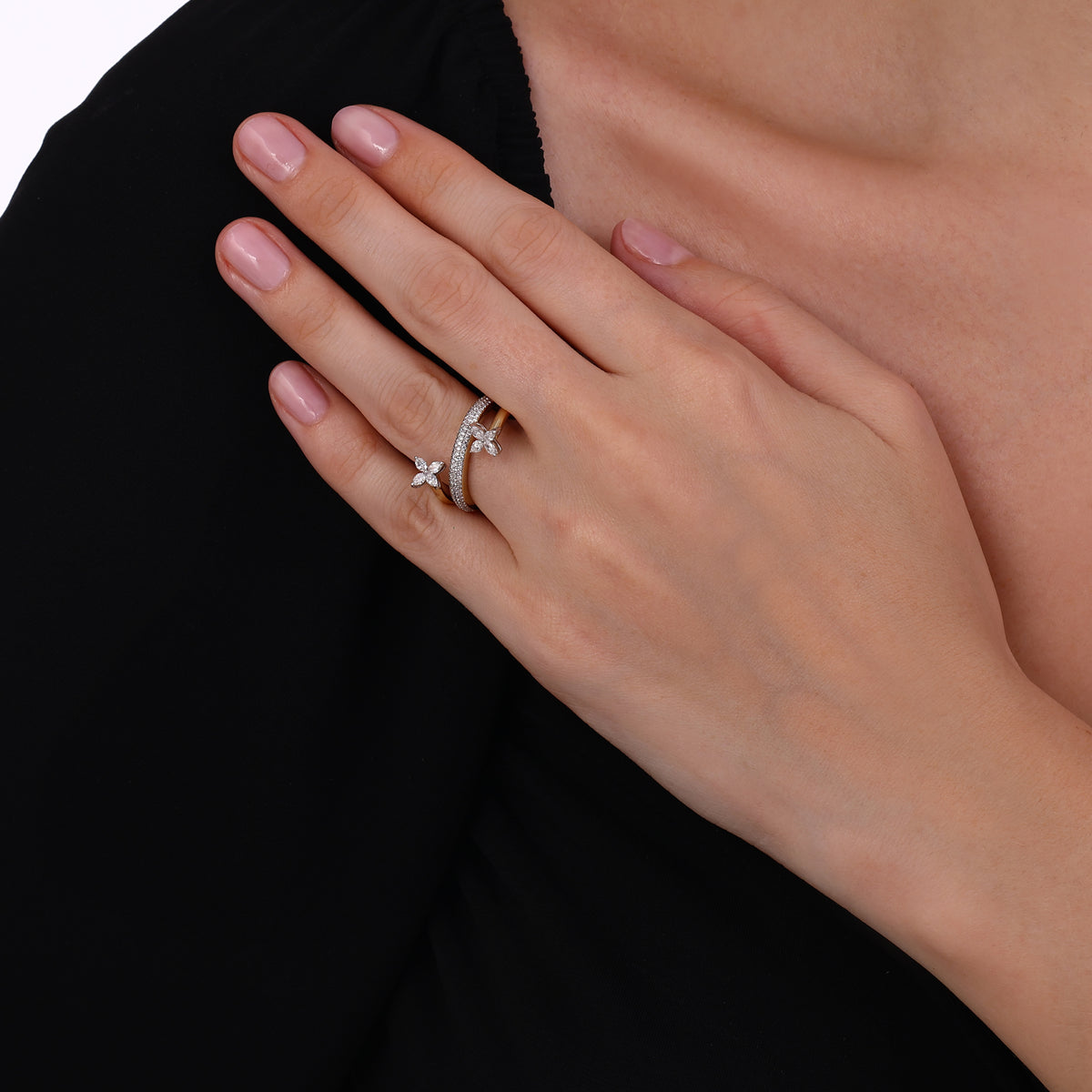 0.65 Karat Markiz Diamante Anello