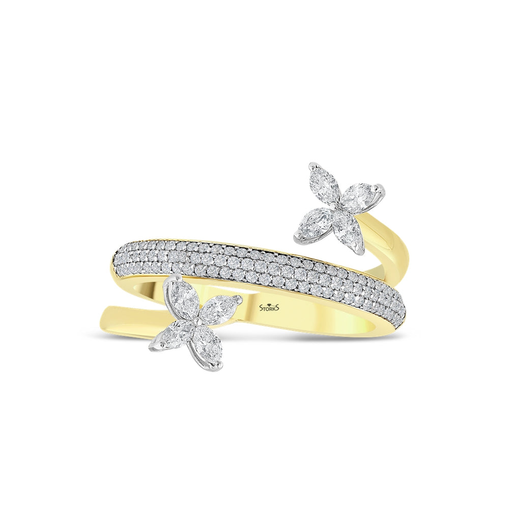 0.65 Karat Markiz Diamante Anello