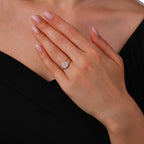 0.14 Karat M Harf Diamante Anello