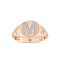 0.14 Karat M Harf Diamante Anello