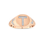 0.09 Karat T Harf Diamante Anello