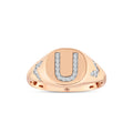 0.11 Karat U Harf Diamante Anello