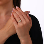 0.11 Karat U Harf Diamante Anello