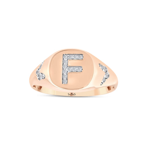0.10 Karat F Harf Diamante Anello