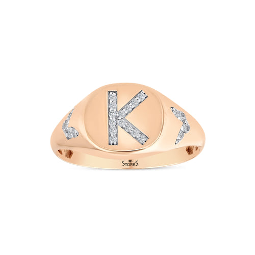 0.11 Karat K Harf Diamante Anello