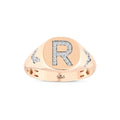 0.12 Karat R Harf Diamante Anello