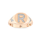 0.12 Karat R Harf Diamante Anello