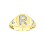 0.12 Karat R Harf Diamante Anello