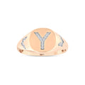 0.10 Karat Y Harf Diamante Anello
