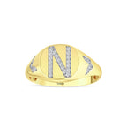 0.14 Karat N Harf Diamante Anello