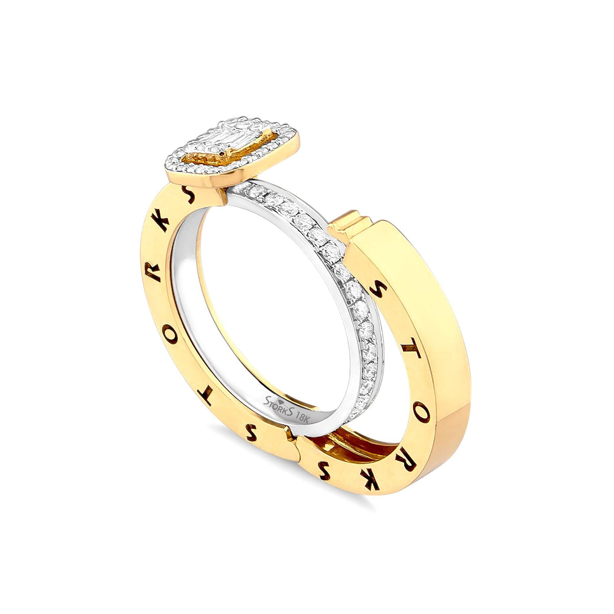 0.73 Karat Baget Diamante Storks Anello