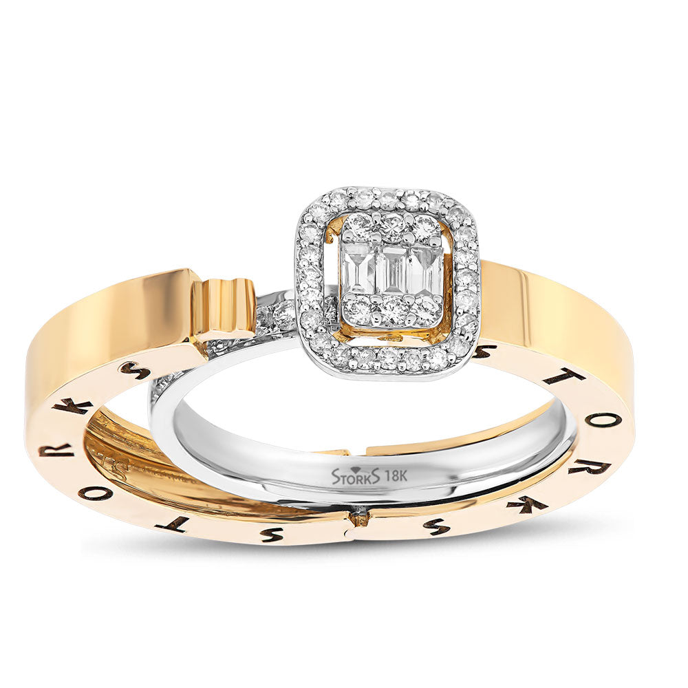 0.83 Karat Baget Diamante Storks Anello