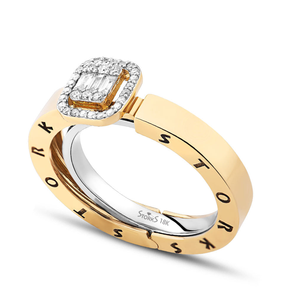 0.83 Karat Baget Diamante Storks Anello