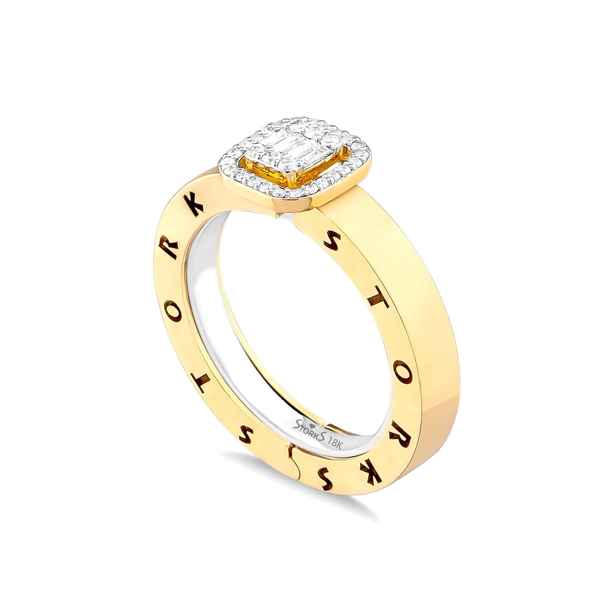 0.73 Karat Baget Diamante Storks Anello
