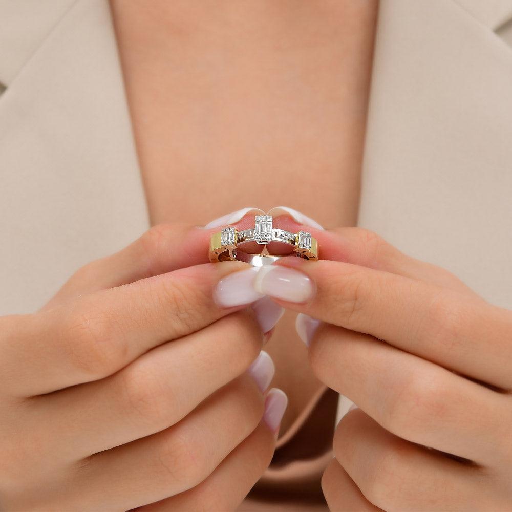 0.45 Karat Baget Diamante Storks Anello