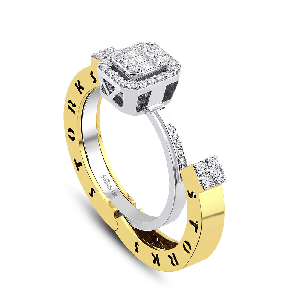 0.47 Karat Baget Diamante Storks Anello