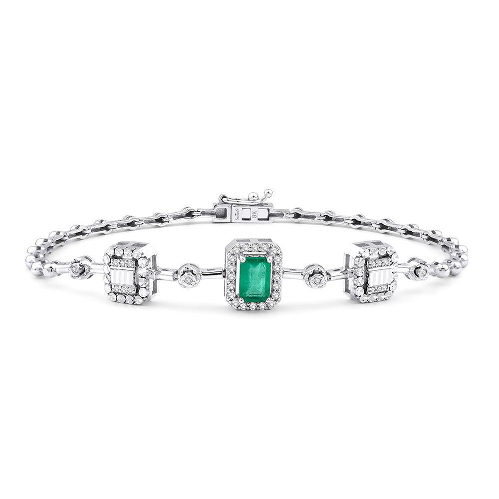 0.76 Karat Laranj Zümrüt Diamante Bracciale