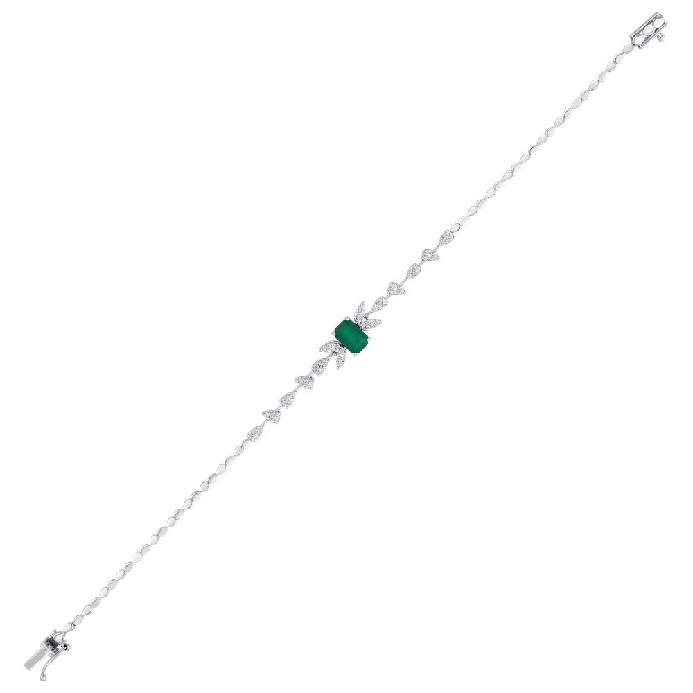 1.38 Karat Çiçek Zümrüt Diamante Bracciale