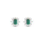 1.82 Karat Flora Zümrüt Markiz Diamante Orecchini