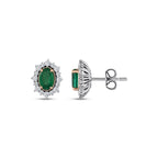 1.24 Karat Laranj Zümrüt Diamante Orecchini
