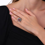 4.07 Karat Elmas Yakut Diamante Anello