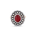 4.07 Karat Elmas Yakut Diamante Anello