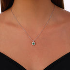 0.54 Karat Laranj Zümrüt Diamante Collana