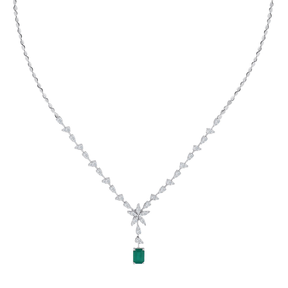 2.10 Karat Çiçek Zümrüt Diamante Gerdanlık