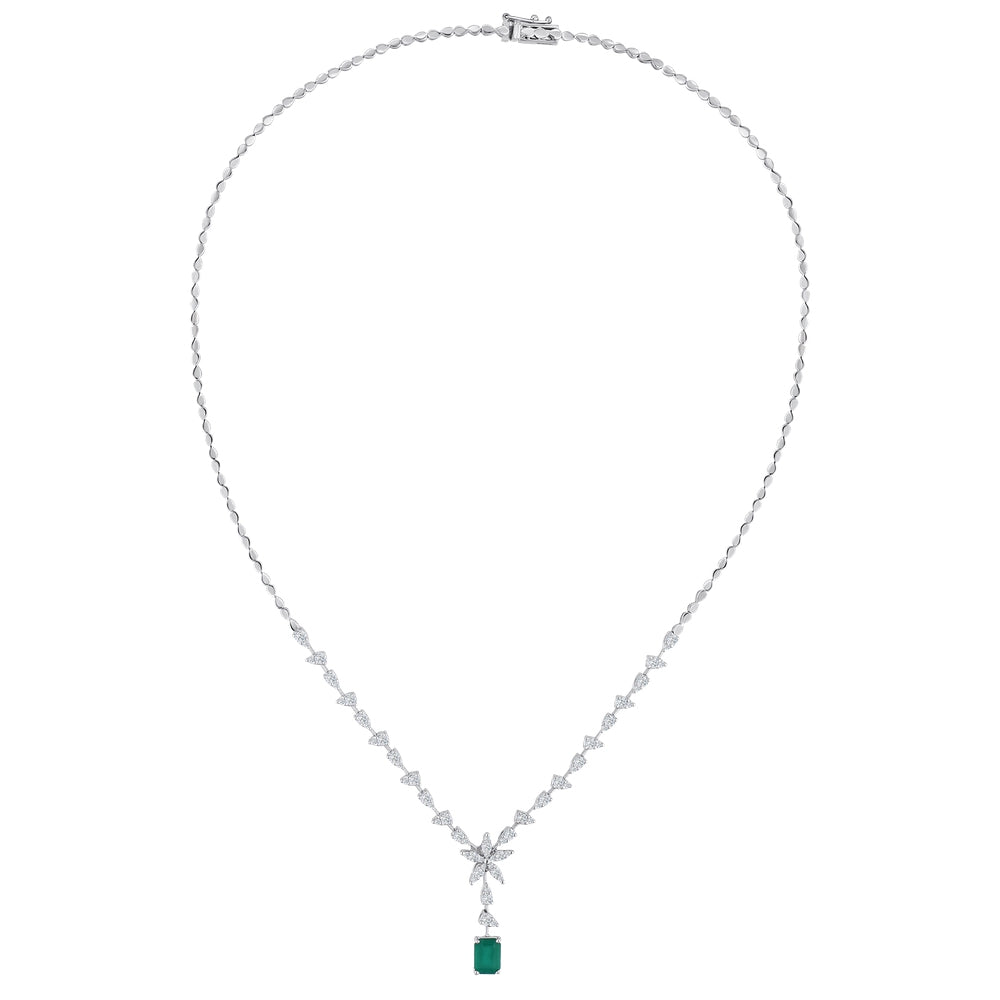 2.10 Karat Çiçek Zümrüt Diamante Gerdanlık