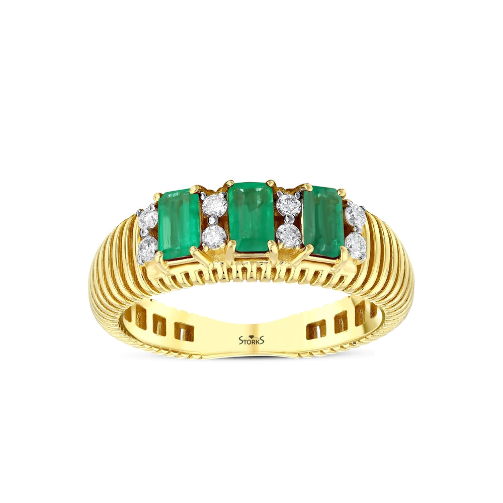 0.93 Karat Zümrüt Diamante Anello