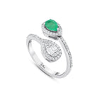 0.74 Karat Zümrüt Diamante Anello