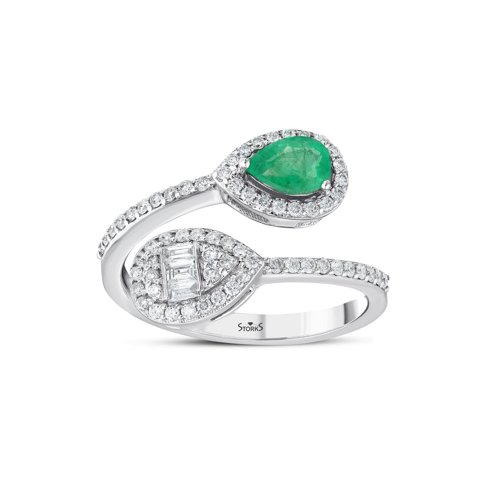 0.74 Karat Zümrüt Diamante Anello