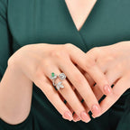1.30 Karat Zümrüt Diamante Anello