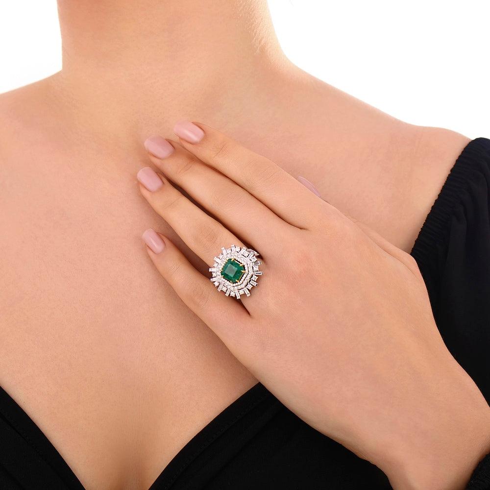 5.75 Karat Noor Zümrüt Pırlanta Yüzük