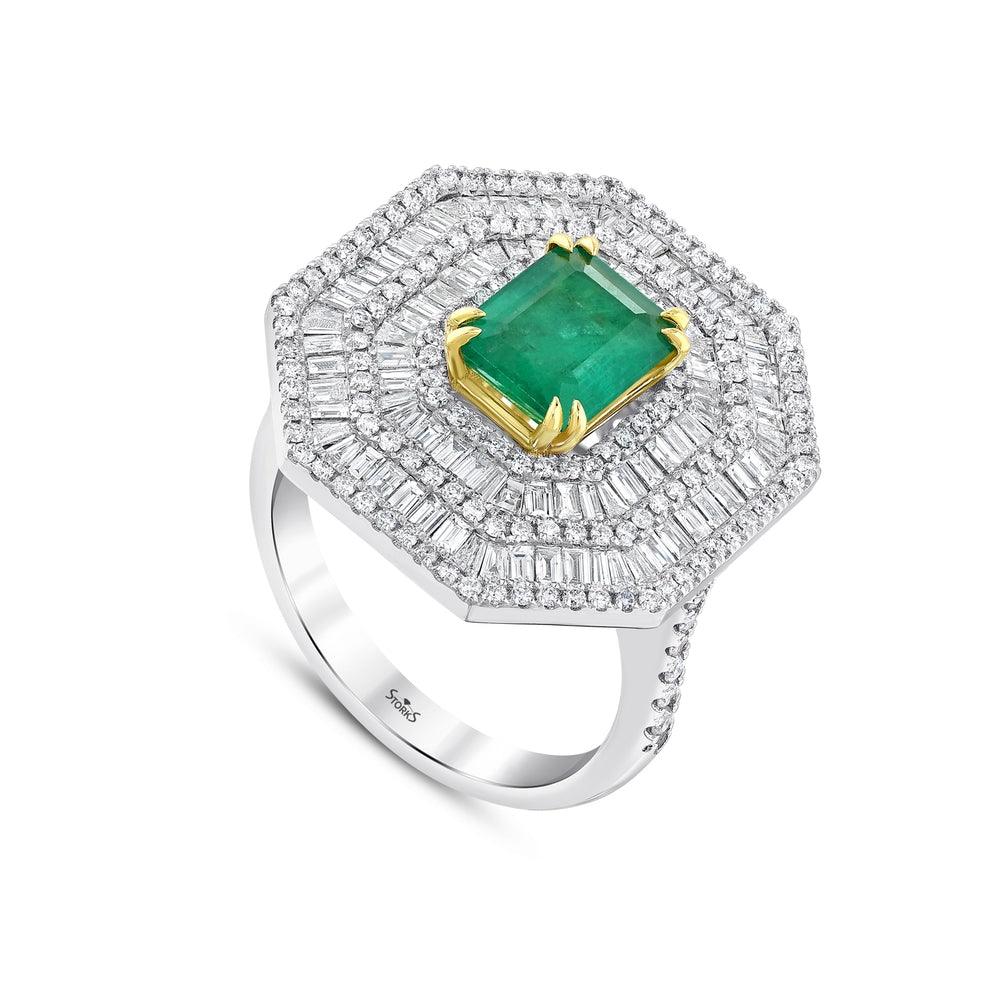 3.92 Karat Vesper Zümrüt Pırlanta Yüzük