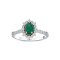 0.81 Karat Laranj Zümrüt Diamante Anello