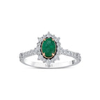 0.81 Karat Laranj Zümrüt Diamante Anello