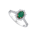 0.81 Karat Laranj Zümrüt Diamante Anello