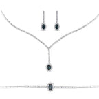 3.20 Karat Voeu Safir Diamante Parure