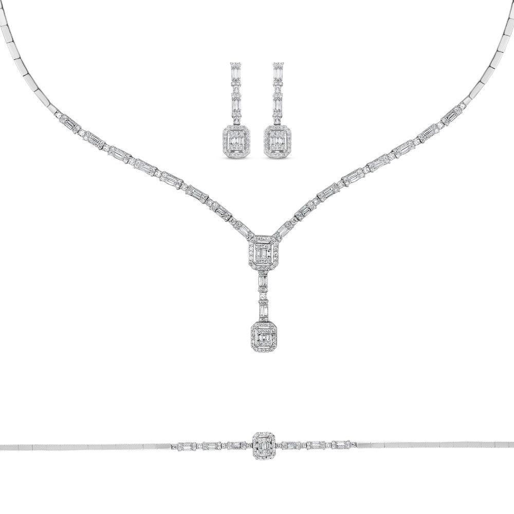 2.99 карата Herz Baget бриллиант свадебный предложение комплект