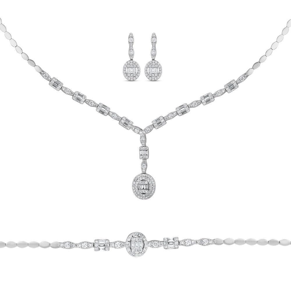 3.99 Karat Wedding Baget Pırlanta Set
