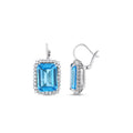 36.96 Karat Blue Topaz Pırlanta Küpe