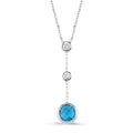 1.95 Karat Diamante Blue Topaz Collana