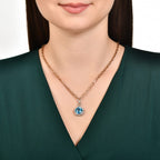 7.71 карата Cherry Blue Topaz бриллиантовое колье