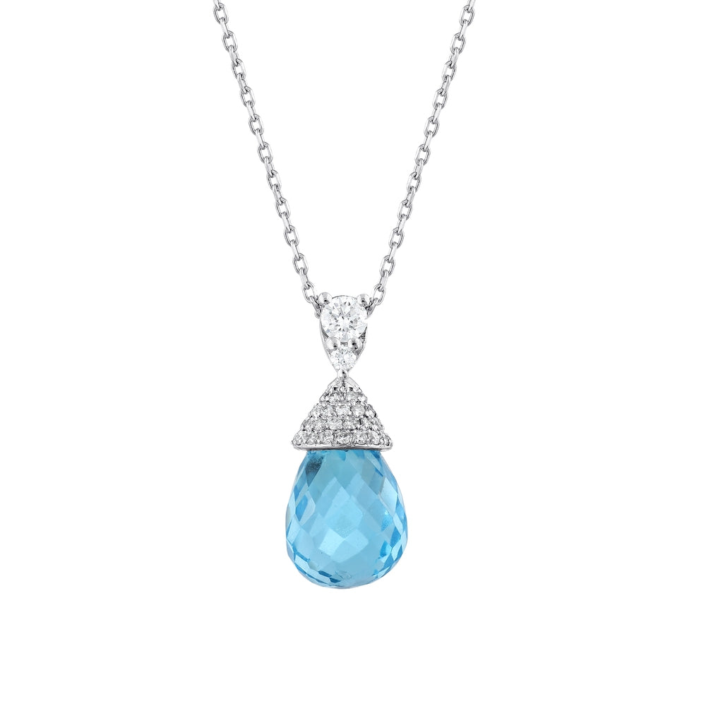 5.75 карата Blue Topaz бриллиантовое колье