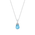 5.75 Karat Blue Topaz Diamante Collana
