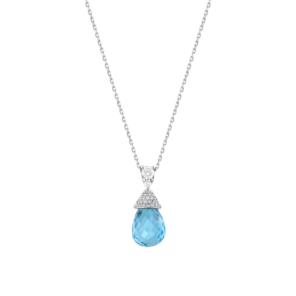 5.75 карата Blue Topaz бриллиантовое колье
