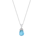 5.75 Karat Blue Topaz Diamante Collana